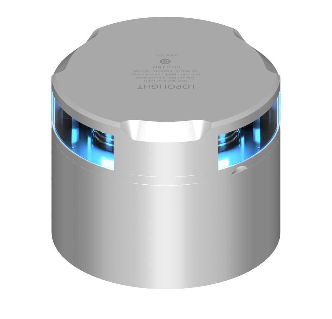 4nm 360° Blue/Strobe, silver w/Conn & Alu-base CD 4nm 360° Blue/Strobe, silver w/Conn & Alu-base CD